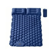 2-Person Double Sleeping Pad For Camping Thick Self-Inflating Mat Camping Double Sleeping Pad With Pillow Foot Pump For Camping Self Inflating Extra-Thick Camping Pad For 2 Persons